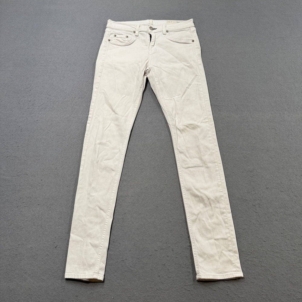 Rag & Bone Skinny Jeans Women's 26 White Denim Low Rise Slim Fit Minimalist Y2K